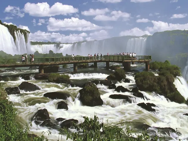 The Brazilian side offers majestic scenic views of the beauty and entirety of the falls