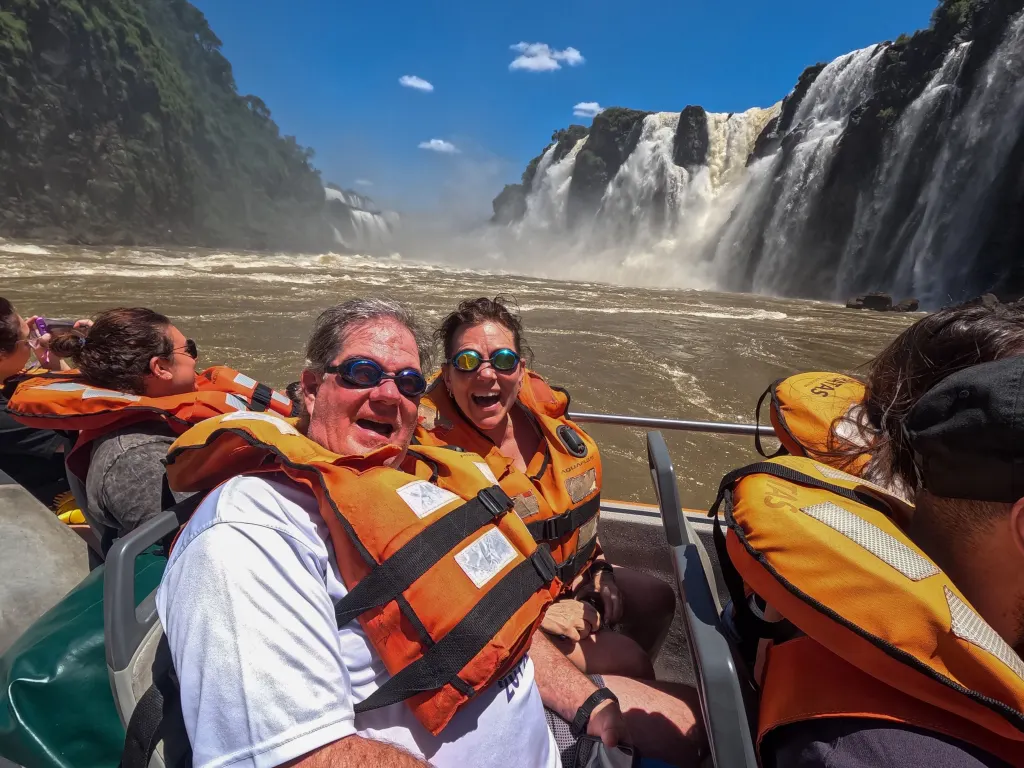 Goggles on - ready to get drenched by Iguazu Falls
