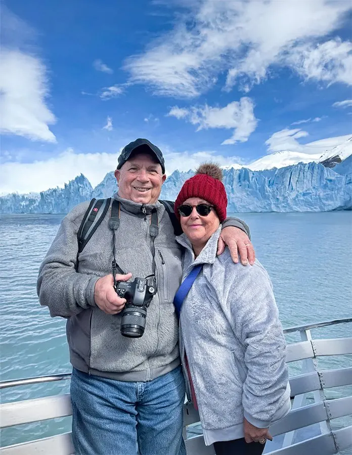 Dennis, Silvia, and the Perito Moreno Glacier in El Calafate