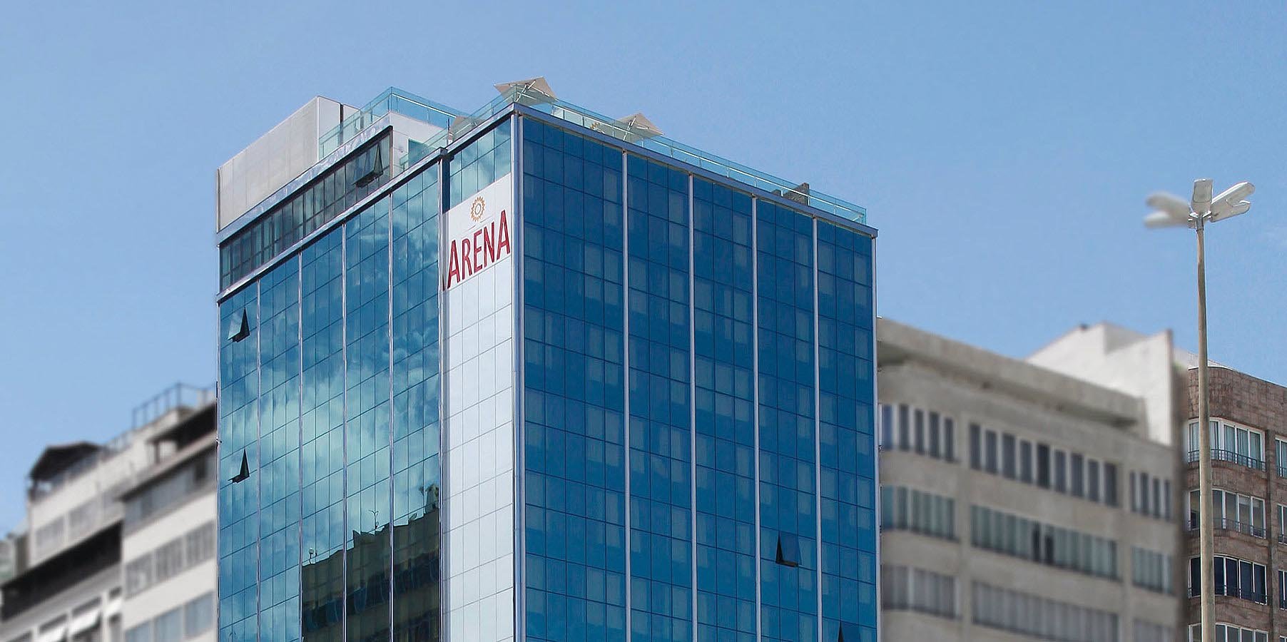 Arena Copacabana is a modern hotel located in front of Copacabana beach