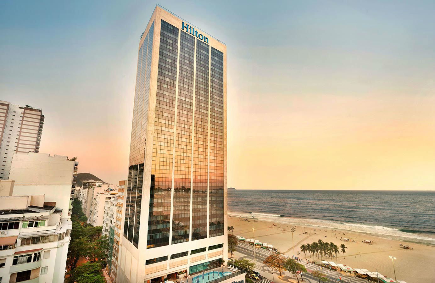 The Hilton Copacabana stands in front of Rio&rsquo;s renowned Copacabana beach