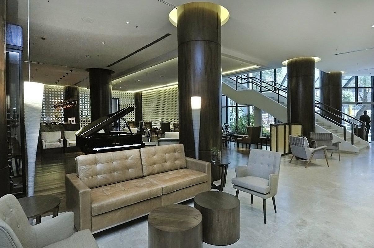 The hotel&rsquo;s lobby