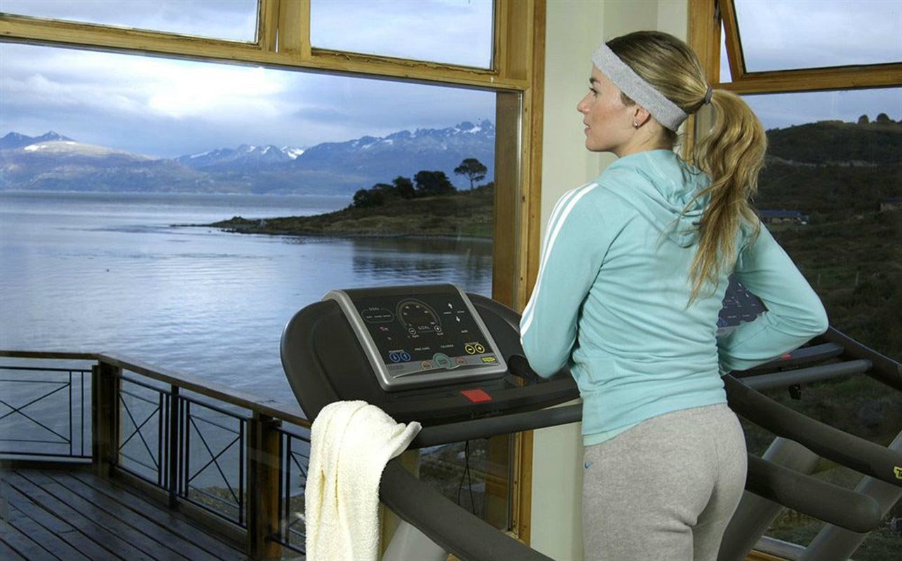 The gym with view to the Beagle Channel