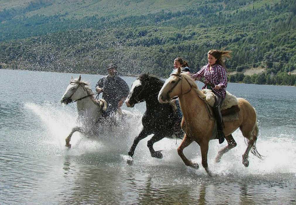 Just like in the movies: horseback riding along the lake shore