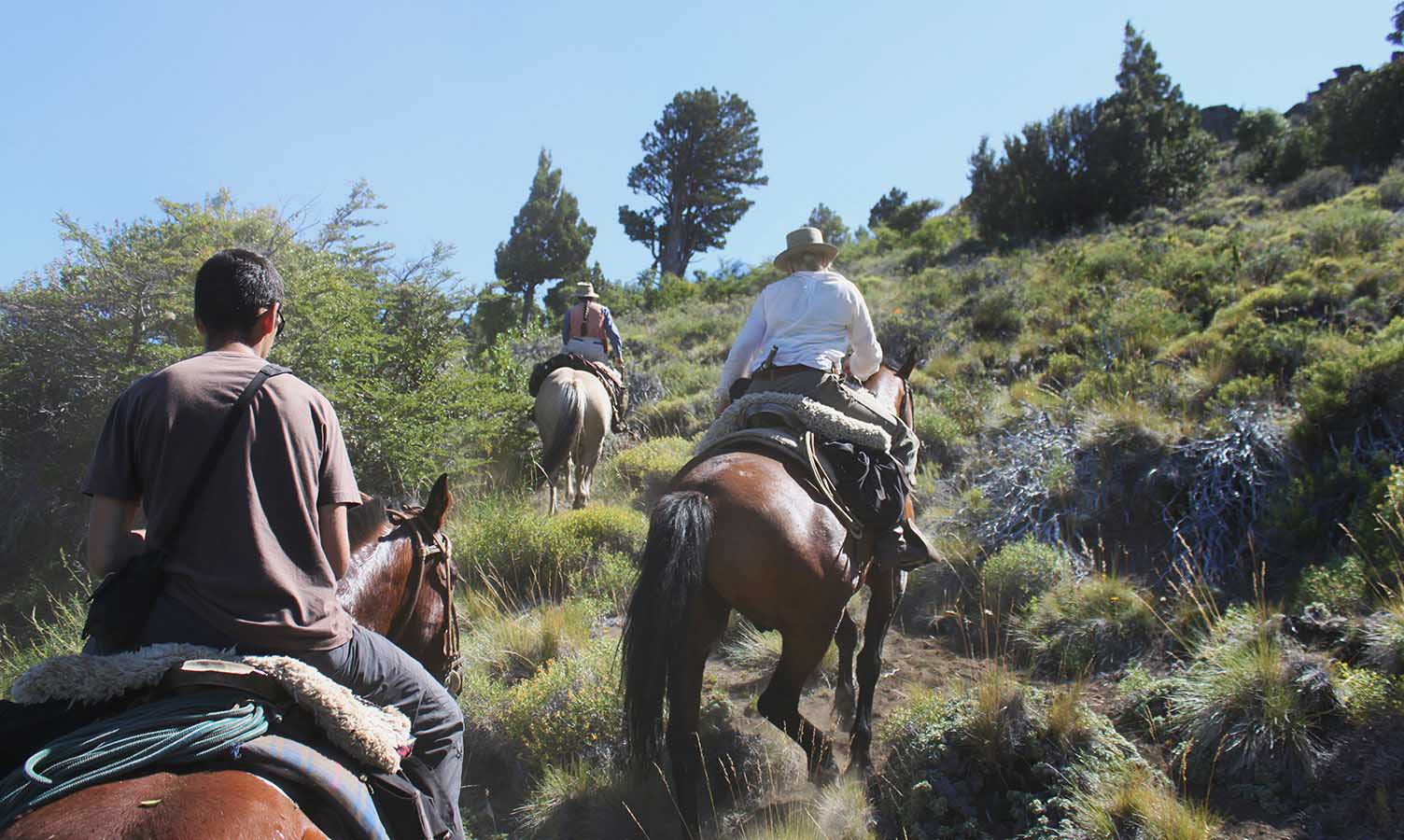 Ascending the southern slope of the mountain