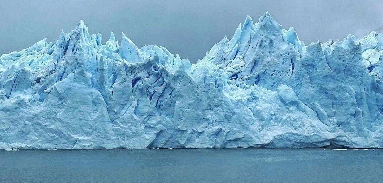 A view of this natural ice giant, from the boat