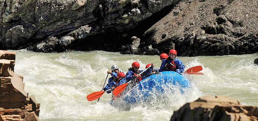 Enjoy the adrenaline of riding the frothy waters of the Patagonian rapids