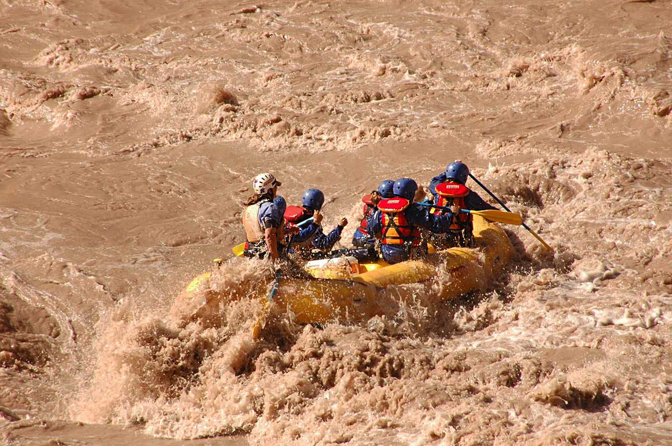 The melt-water flowing down from the Andes, provides an ample amount of intense rapids
