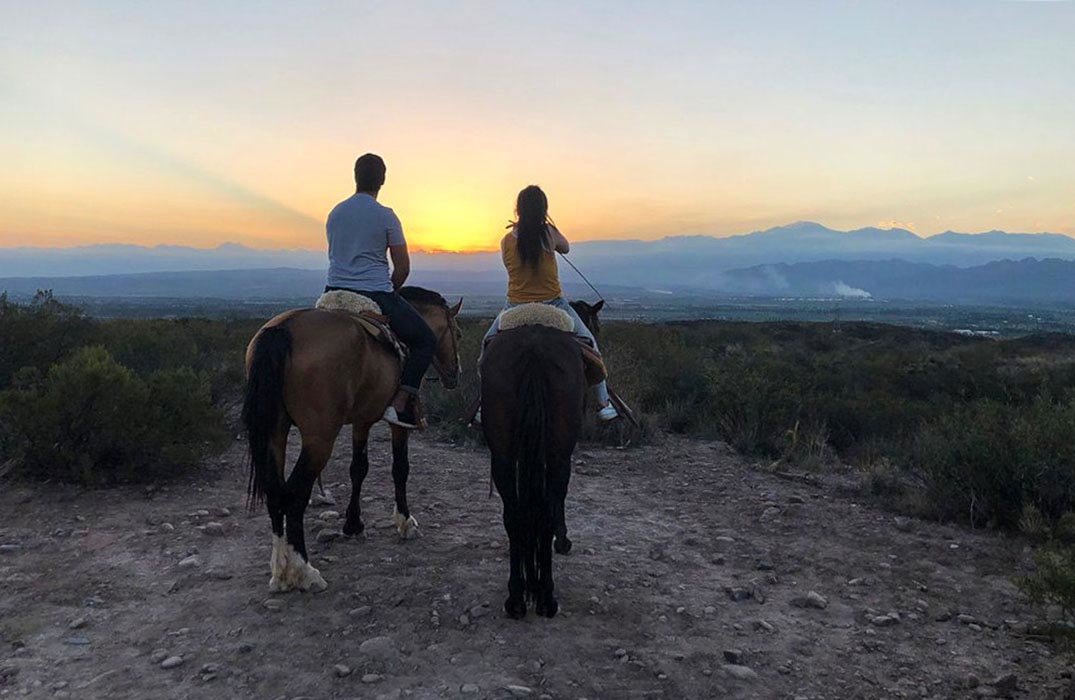 Take a perfect sunset photo from your horseback!