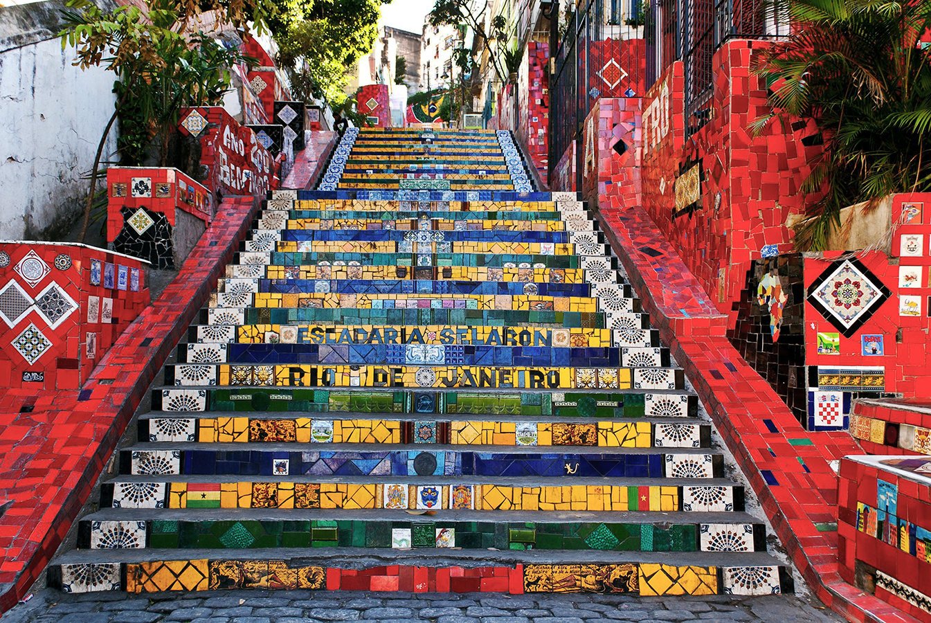 The Selaron staircase, with its 215 steps, is the largest sculpture in the world made by a single man