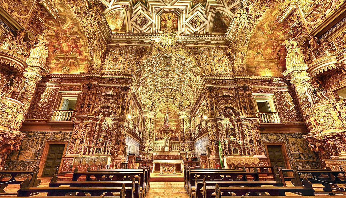 The lavish, gold-covered St. Francis church