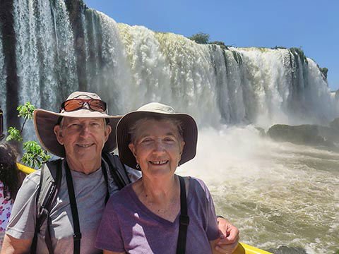 Barbara & John at magnificent Iguazu Falls!