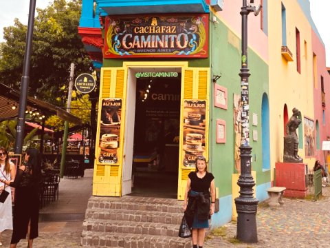 Colorful doors welcome explorers in Buenos Aires' Caminito