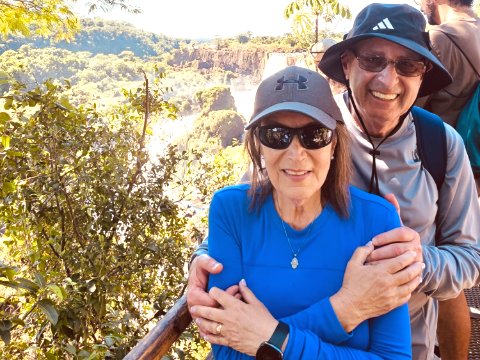 Trail views over Iguazu Falls' lush canyon landscape