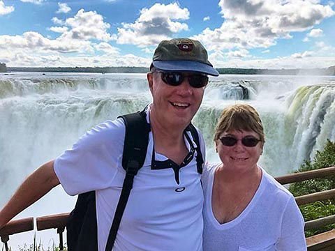 Ken & Stacey enjoying the wonderment of Iguazu Falls