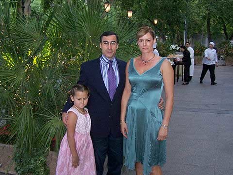 Paul & Lorie with their daughter at the terrace of the Mendoza Park Hyatt for the New Year's Eve Party.