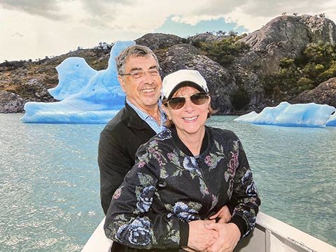 Arthur & Claire navigating among Patagonian glaciers and icebergs