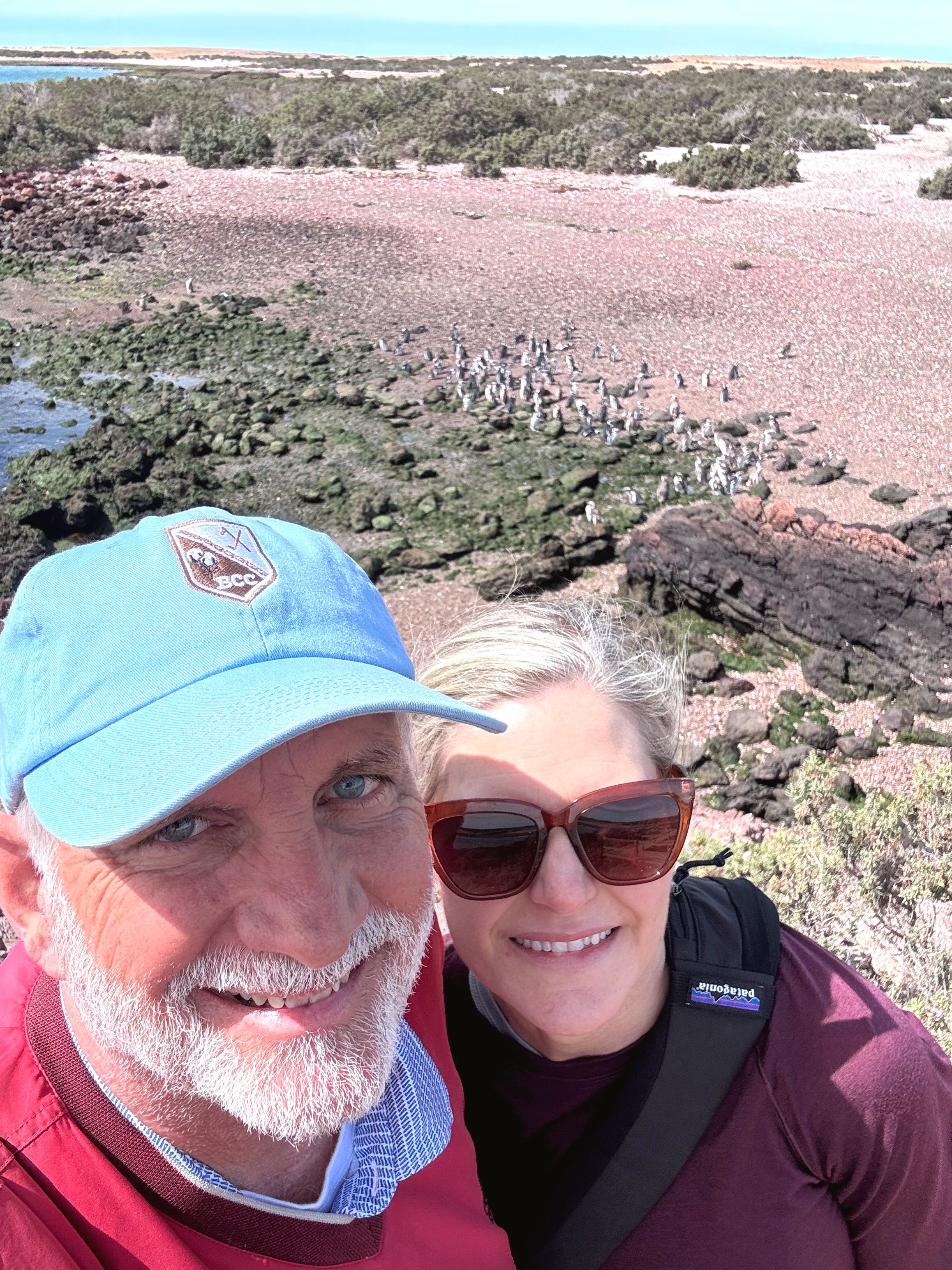 Richard and Kelly explore Patagonia's rocky shoreline
