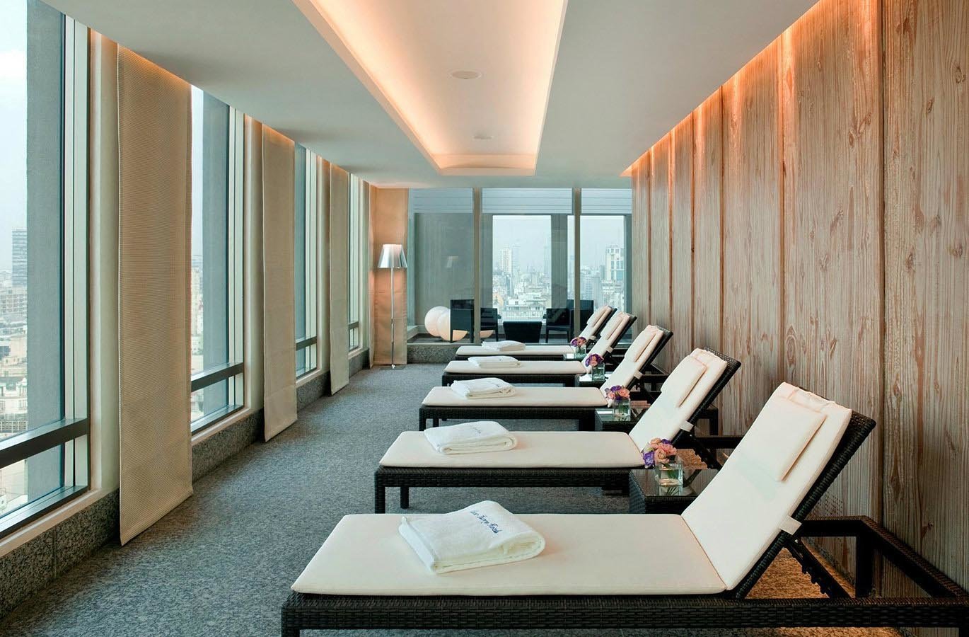 The spa area has beautiful panoramic views of the city