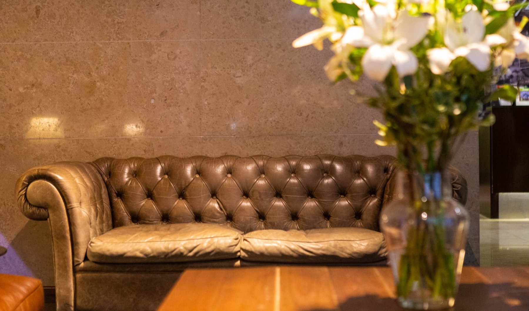 The hotel’s lobby lounge