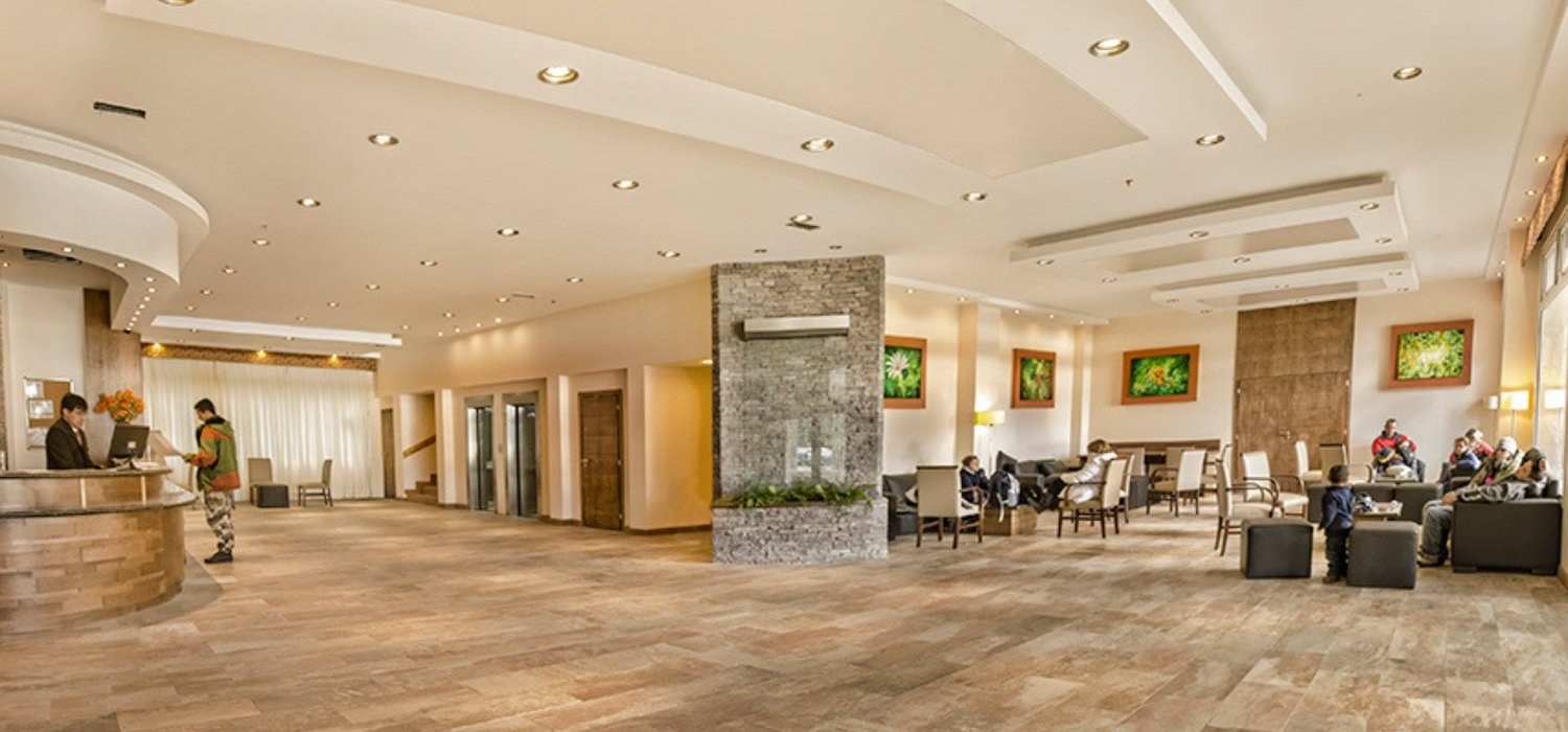 The hotel’s spacious lobby