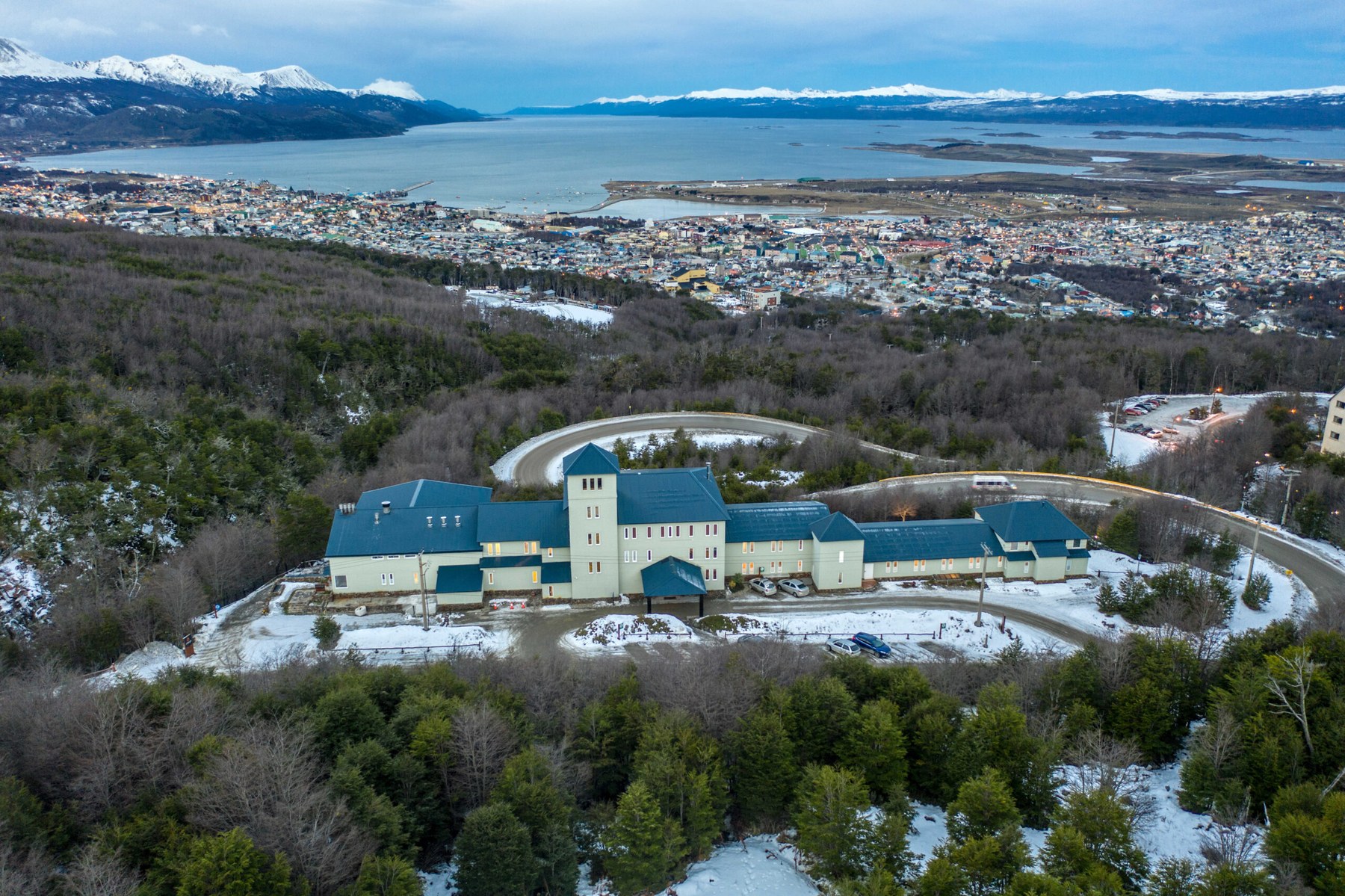 The hotel above Ushuaia and the Beagle Channel