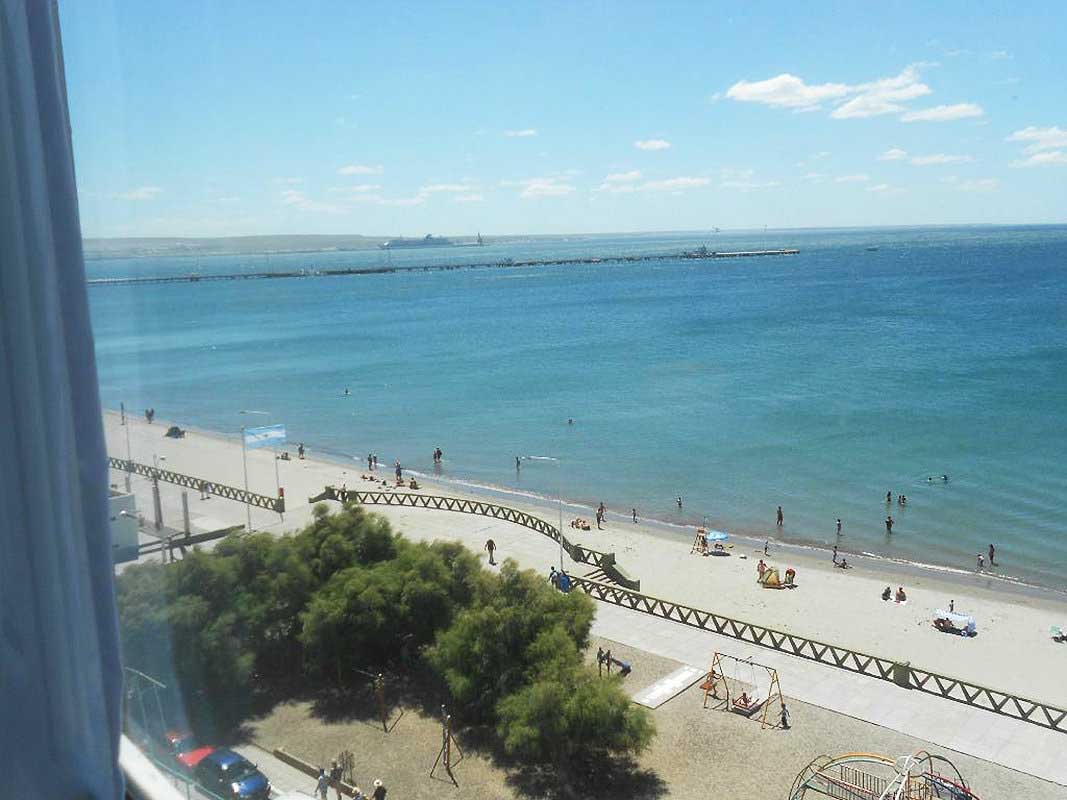 The beach in front of the hotel