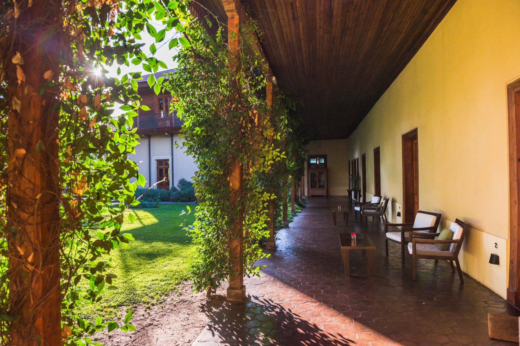 The covered gallery at Club Tapiz