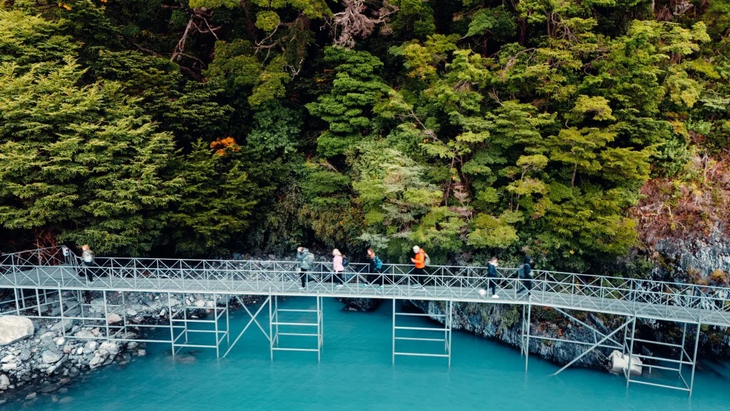 The walkways at Base Spegazzini bring you close to the lakeshore.